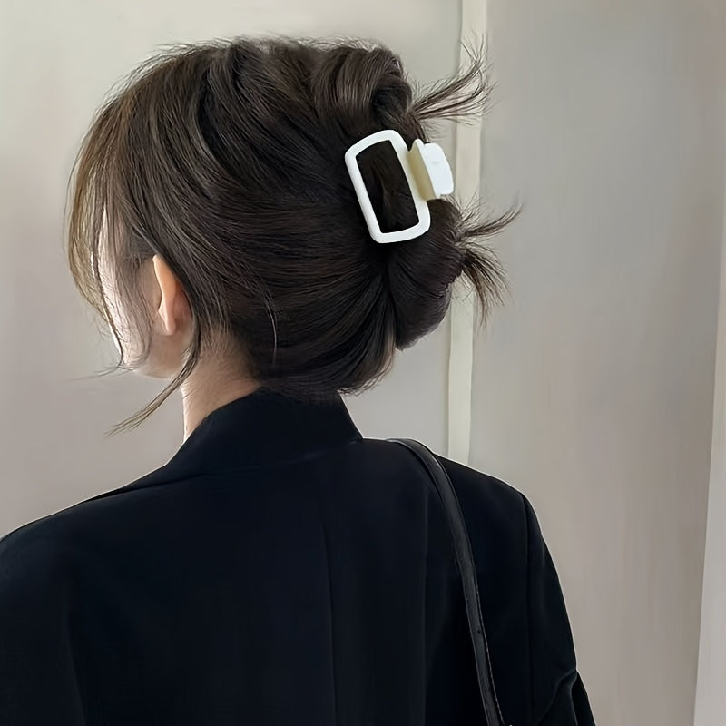 Girls Women Matte Square Hair Clips 4 Pack, Durable Non-Slip Hair Accessories