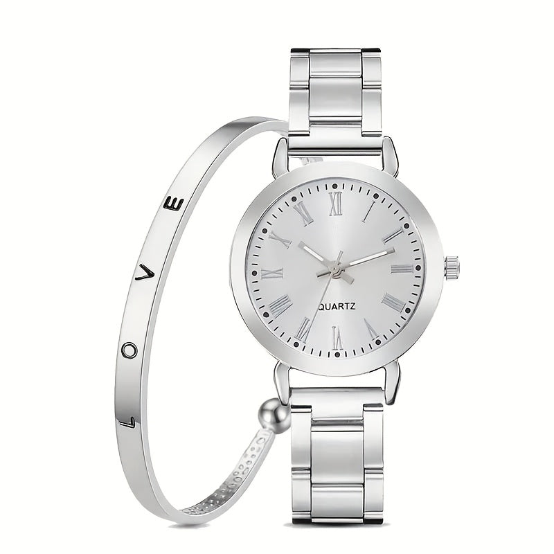 Women's Fashion Watch and Jewelry Set Alloy Round Analog Quartz Non-Waterproof
