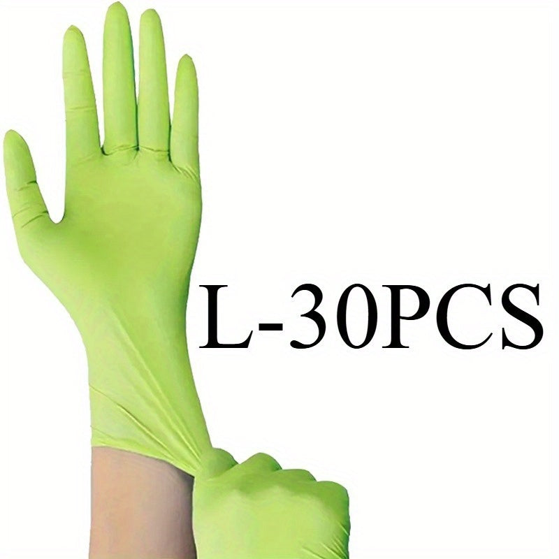 Green Nitrile Gloves Disposable Pack of 30 50 or 100 for Food Cleaning and DIY
