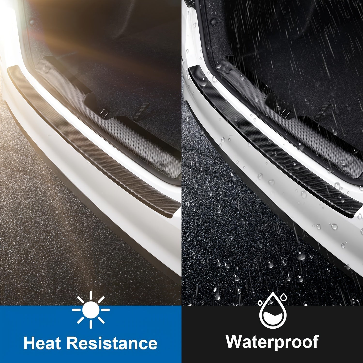 Universal Car Door Sill Protectors Faux Leather Threshold Strips 5-Pack