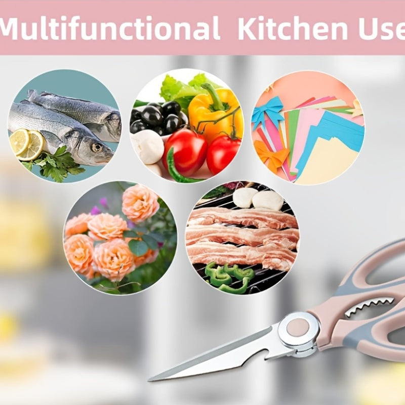 Stainless Steel Kitchen Shears for Meat Herbs Vegetables Durable Sharp Blades