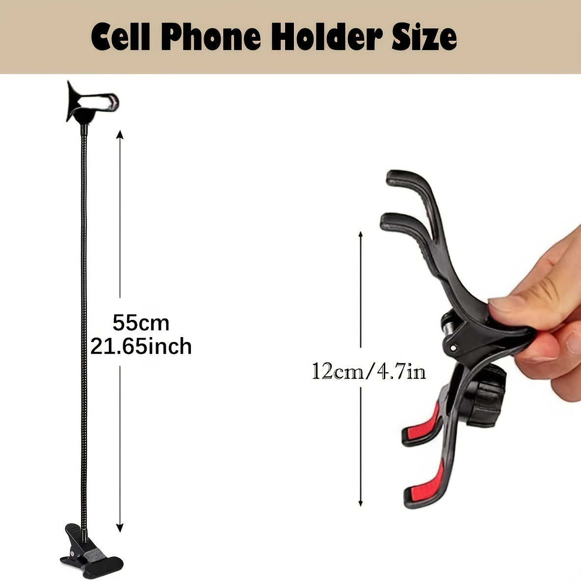 Flexible Phone Holder with 360 Degree Rotation Adjustable Clip for Bed or Table