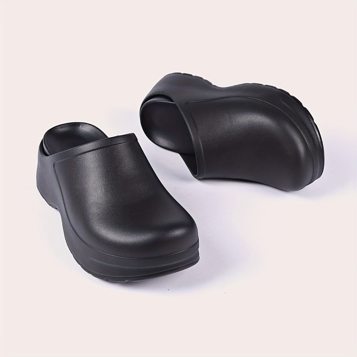 Women's Solid Color Casual Mule Clogs with Removable Insole and Thick Sole
