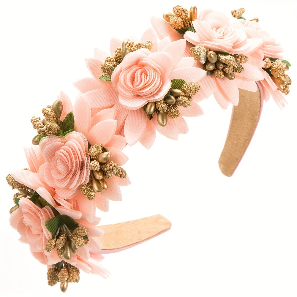 Floral Hairpin Hair Ring for Women, Forest-Inspired, Fashionable Accessory