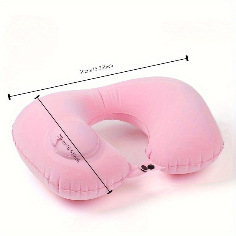 Inflatable Travel Neck Pillow for Office Airplane Train Comfort