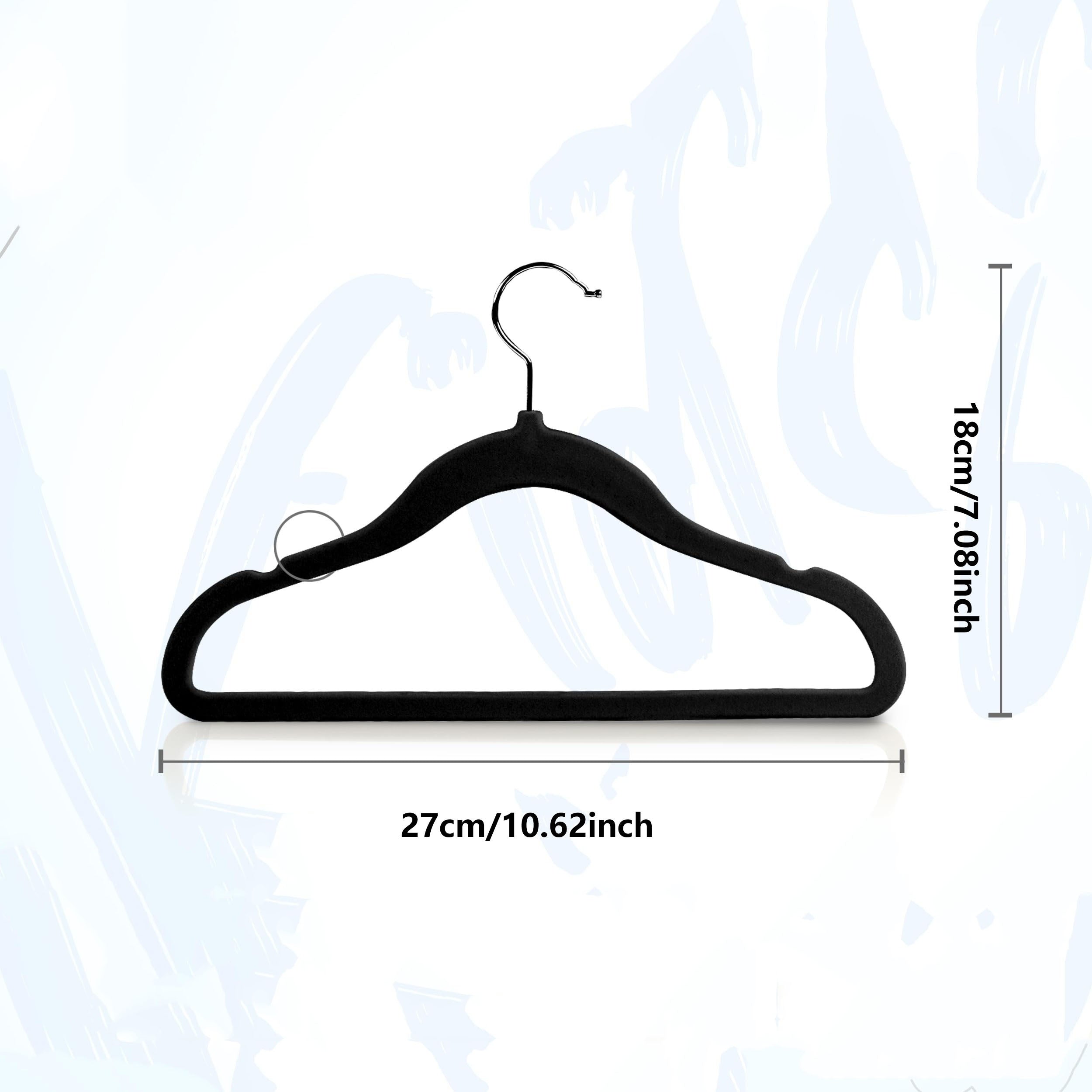 Children's Velvet Hangers Set with Non-Slip Felt and Black Hooks, Space-Saving Flocking Hangers