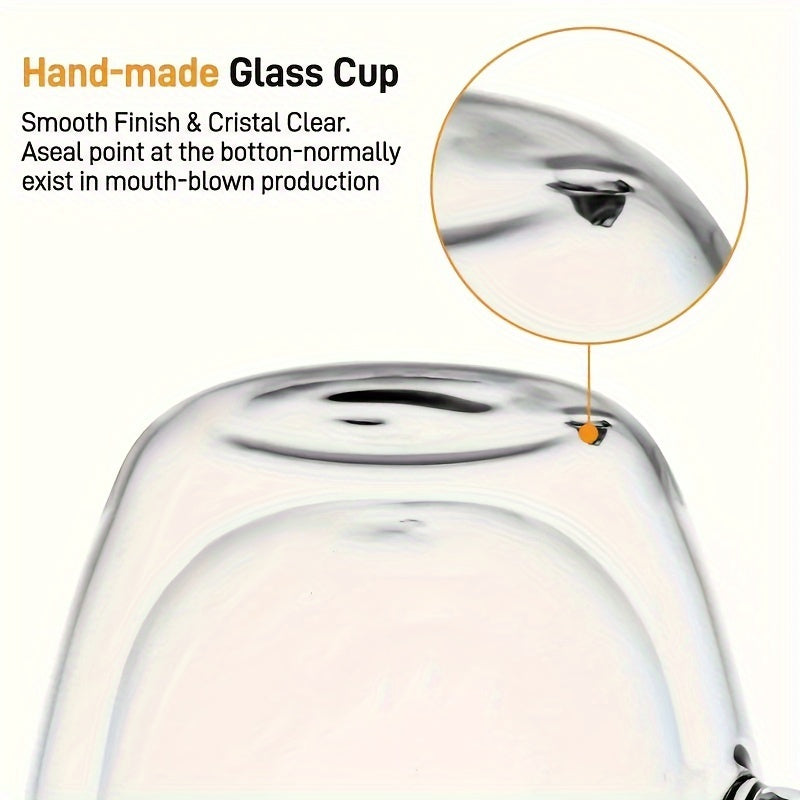 Ikki devorli yuqori borosilikat shisha chashka - Choy, Qahva, Sut va Sharbati uchun mukammal | Uy yoki ofis uchun ajoyib sovg'a | Qulay tutqichi bo'lgan mustahkam ichimlik idishlari, 1 dona to'plami | Issiqlikka chidamli ergonomik tutqichli chashka