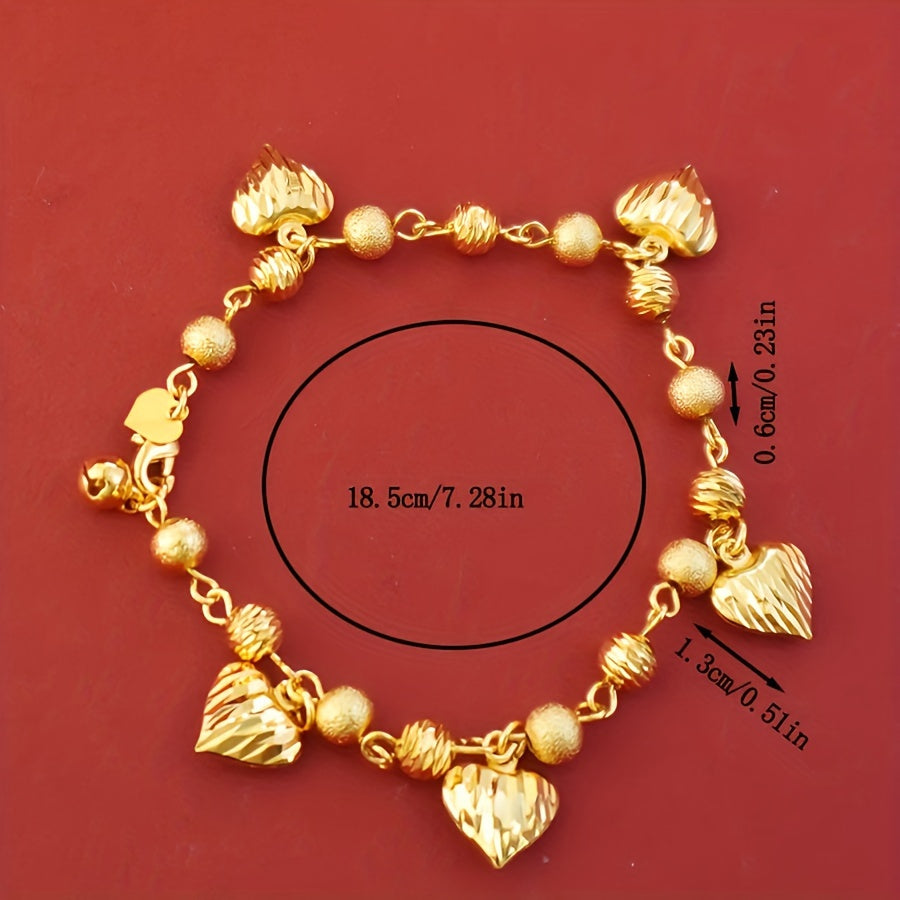 Women Copper Link Bracelet 18K Gold Plated Jewelry for Weddings Parties and Occasions