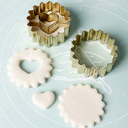 Set of 2 Stainless Steel Cookie Cutters Flower Heart Shapes for Baking and Cake Decorating