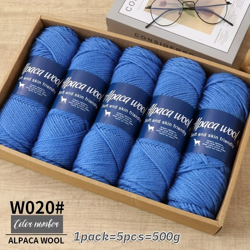Multicolor Alpaca Wool Yarn Bundle 95 Percent Alpaca 5 Percent Polyester 100g Balls for Knitting Crocheting Winter Crafts