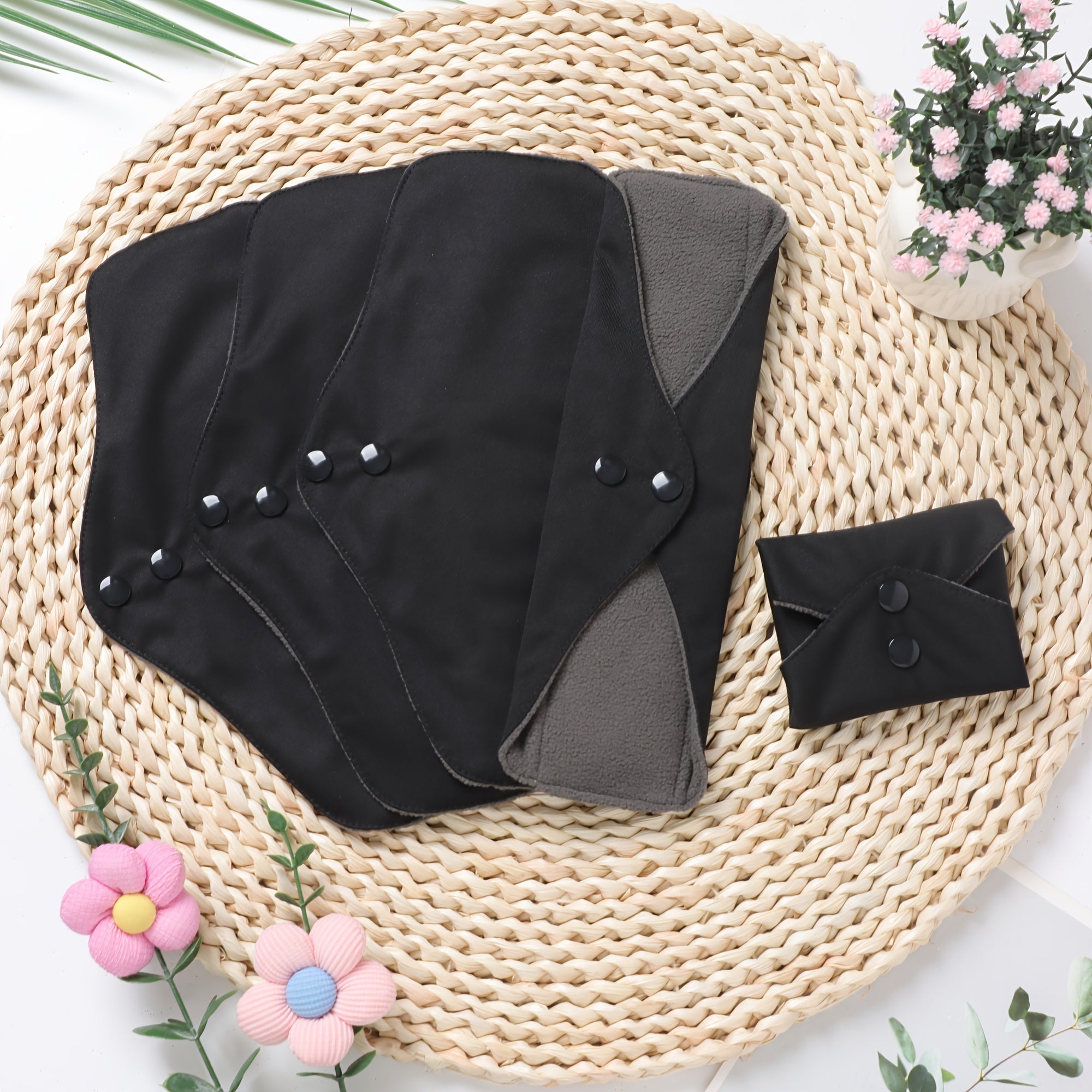 Reusable Menstrual Pads Bamboo Cloth Set for Heavy Flow Overnight Washable Liners