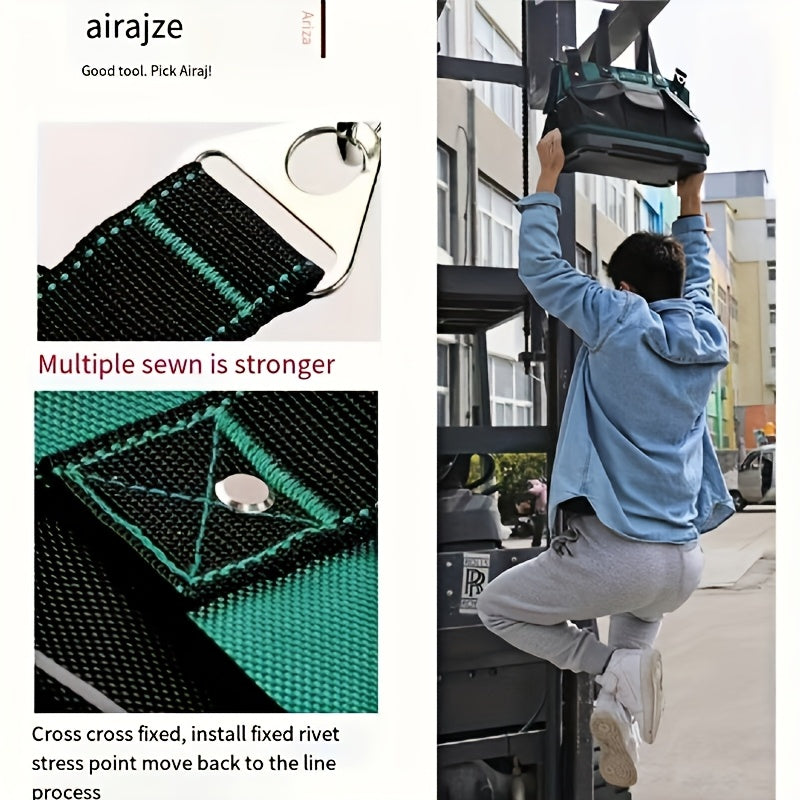 Waterproof Green Canvas Tool Bag with Reflective Strips