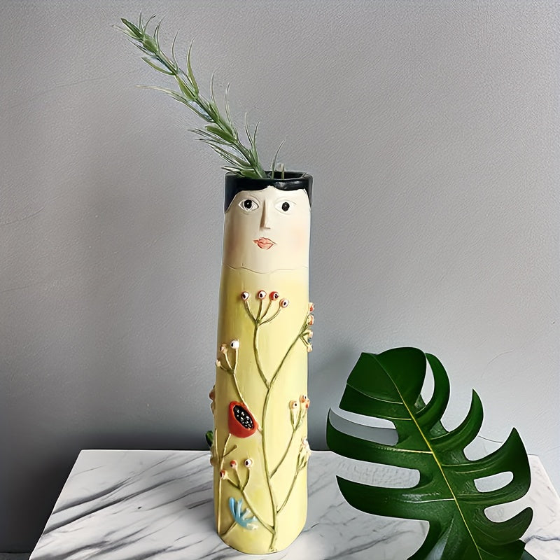 Handmade Boho Face Vases for Farmhouse and Home Decor