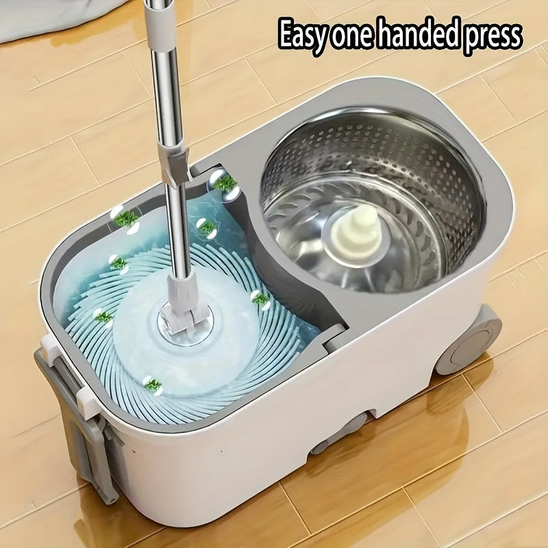 All-In-One Rotary Mop and Bucket Set for Wet Dry Cleaning on Floors