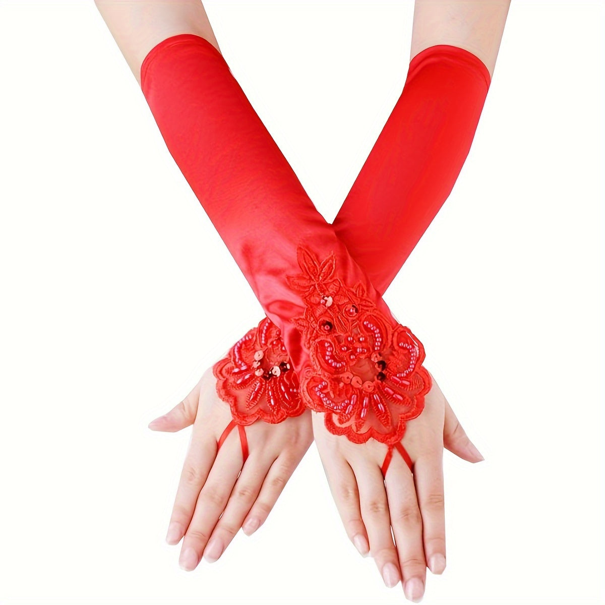 Ayollar uchun vintage satin barmoqsiz qo‘lqoplar, 2 ta paket, nafis elka uzunligi, opera, to‘ylar, Ona kuniga mos