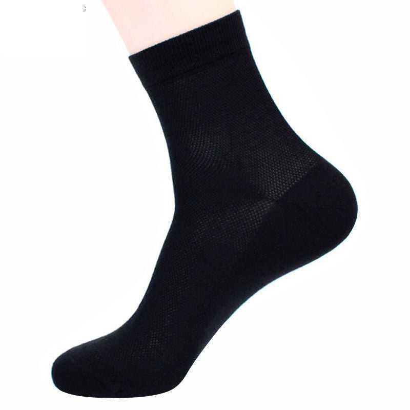 Men's Cotton Socks Sweat-Resistant Solid Color Pack of 4