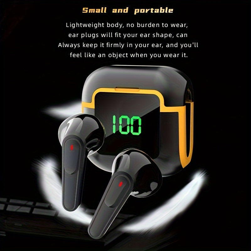 Wireless Gaming Earbuds with Active Noise Reduction Touch Controls LED Screen Long Battery