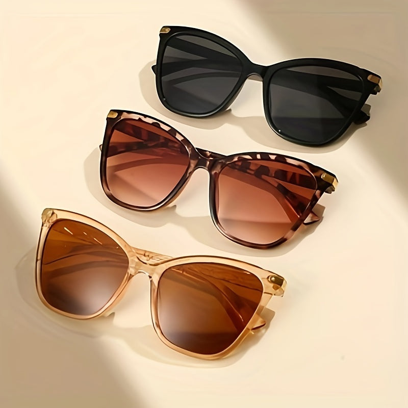 Набор из 3 женских очков в стиле кошачий глаз, антибликовое UV-защита для пляжа и вечеринки