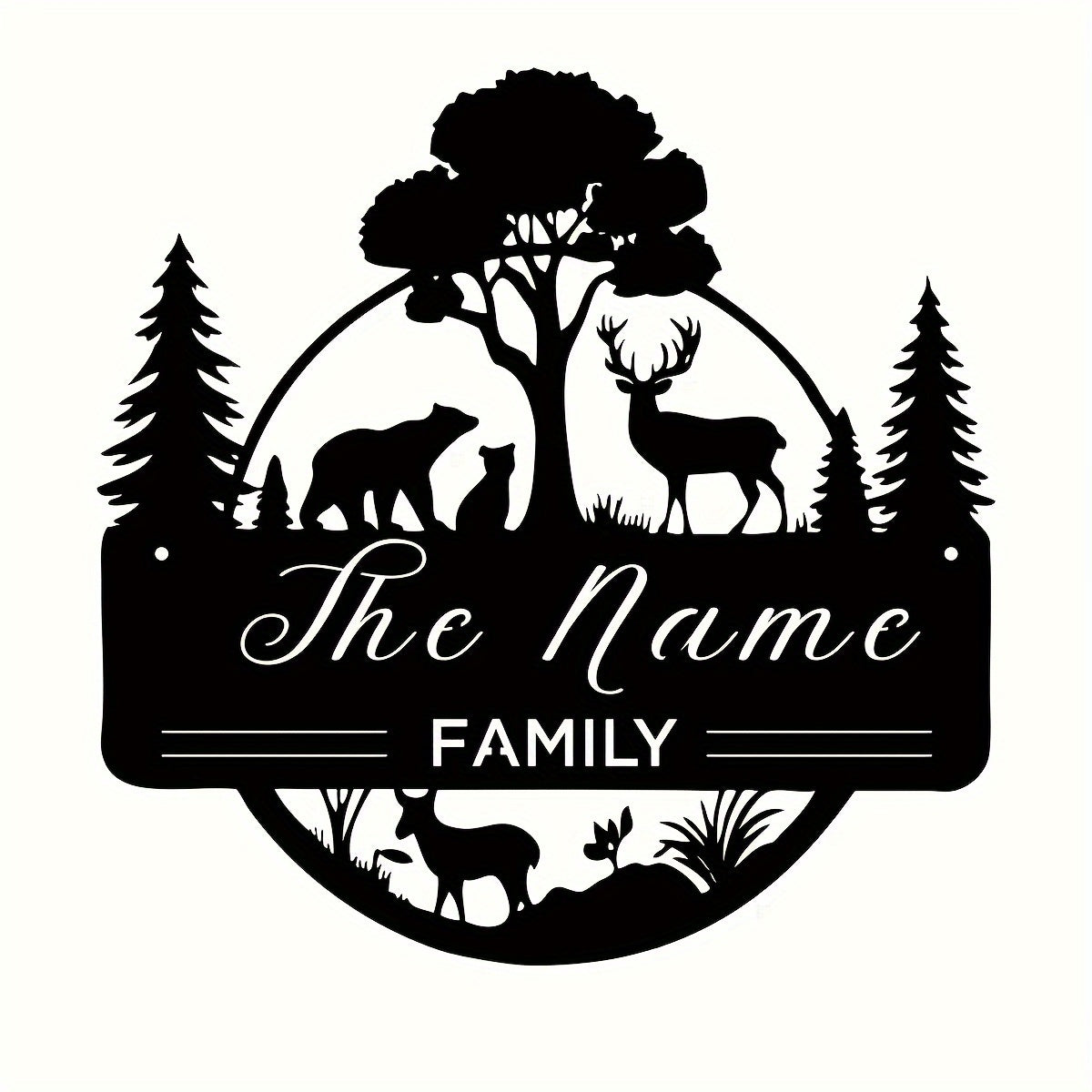 Personalized Family Metal Sign Custom Surname Wall Decor Housewarming Gift