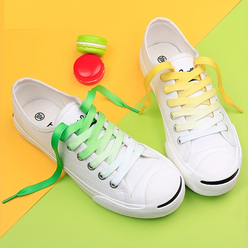 Vibrant Gradient Color Shoelaces Polyester Multicolor for Sneakers Casual Shoes