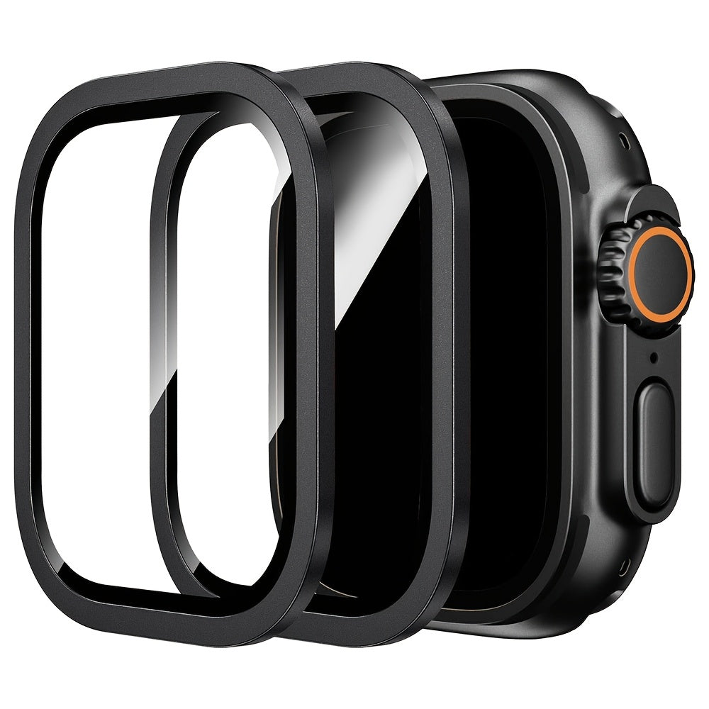 Apple Watch Ultra Screen Protectors and Titanium Frame Set 49mm 9H Tempered Glass Waterproof