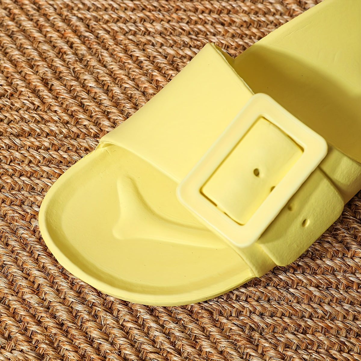 Women's Yellow EVA Slide Sandals with Adjustable Strap for Indoor Outdoor Use