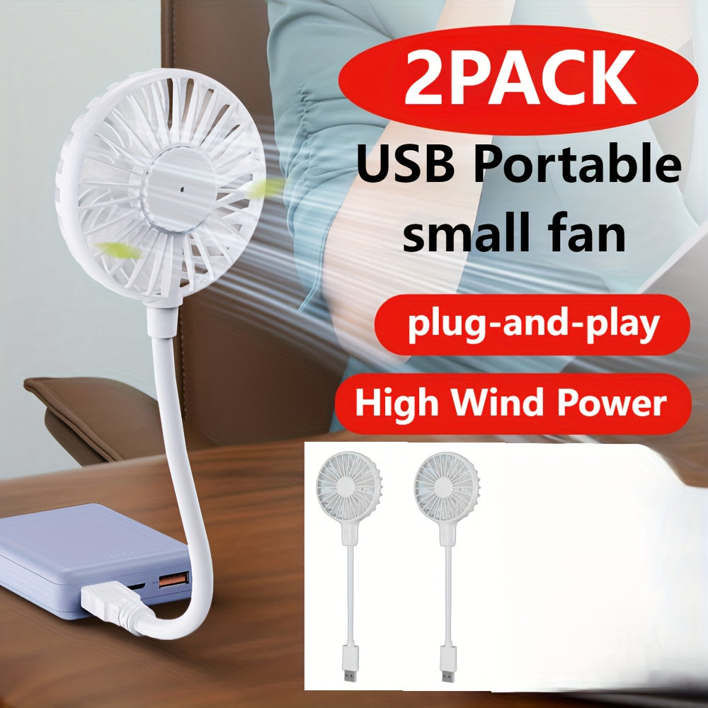 Portable USB Fans Set 1/2/4 Strong Airflow 360° Adjustable Hose Mini Brushless Motor