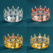 Bridal Tiara Gold Water Diamond Flower Full Circle Wedding Headpiece