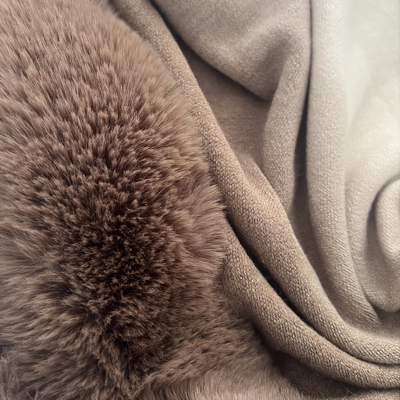 Winter Shawl Wrap Imitation Rabbit Fur Cashmere Lining 65x165cm Warm