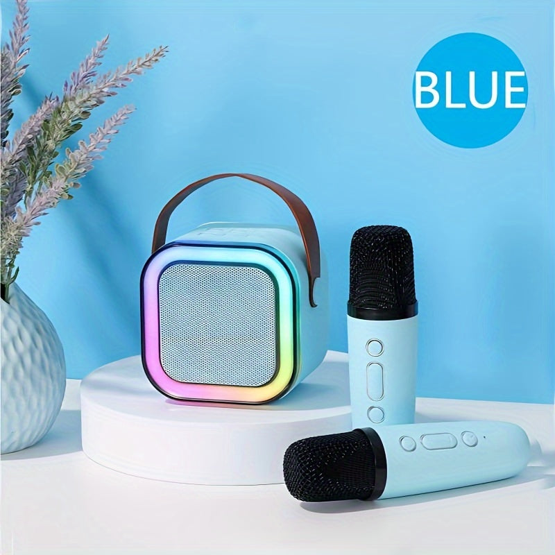 Wireless Mini Karaoke Machine with Media Player and RGB Light Portable Speaker for Family Parties and Birthdays