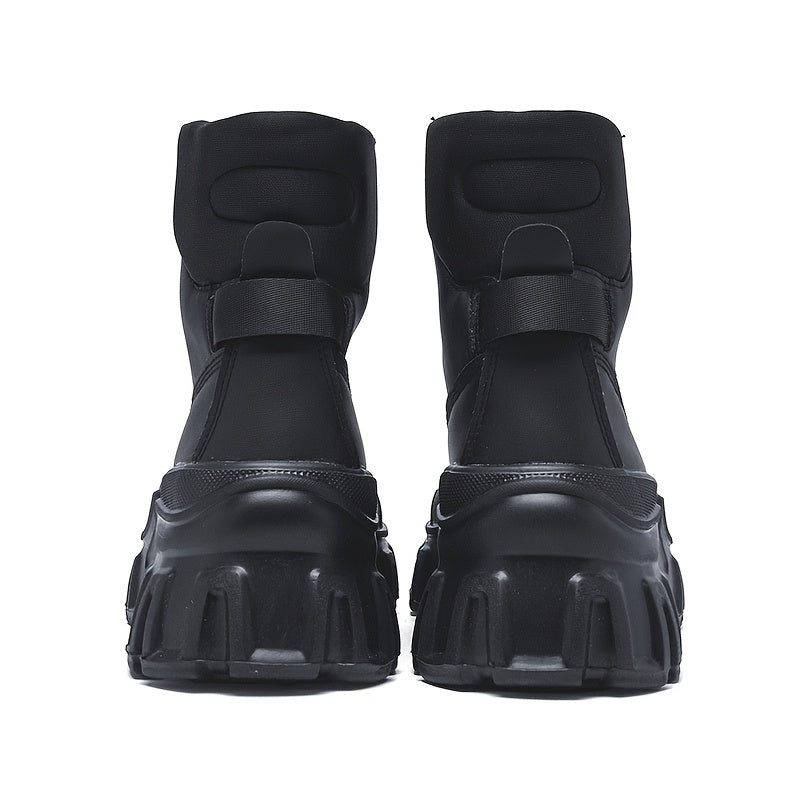 Women’s Black High-Top Lace-Up Platform Ankle Boots with EVA Sole