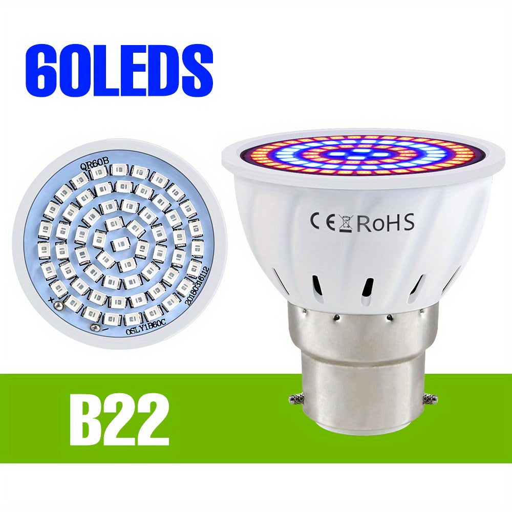 E27 LED Grow Light Bulb Full Spectrum Hydroponic Indoor Plant Lighting Red Blue UV IR 48/60 LEDs