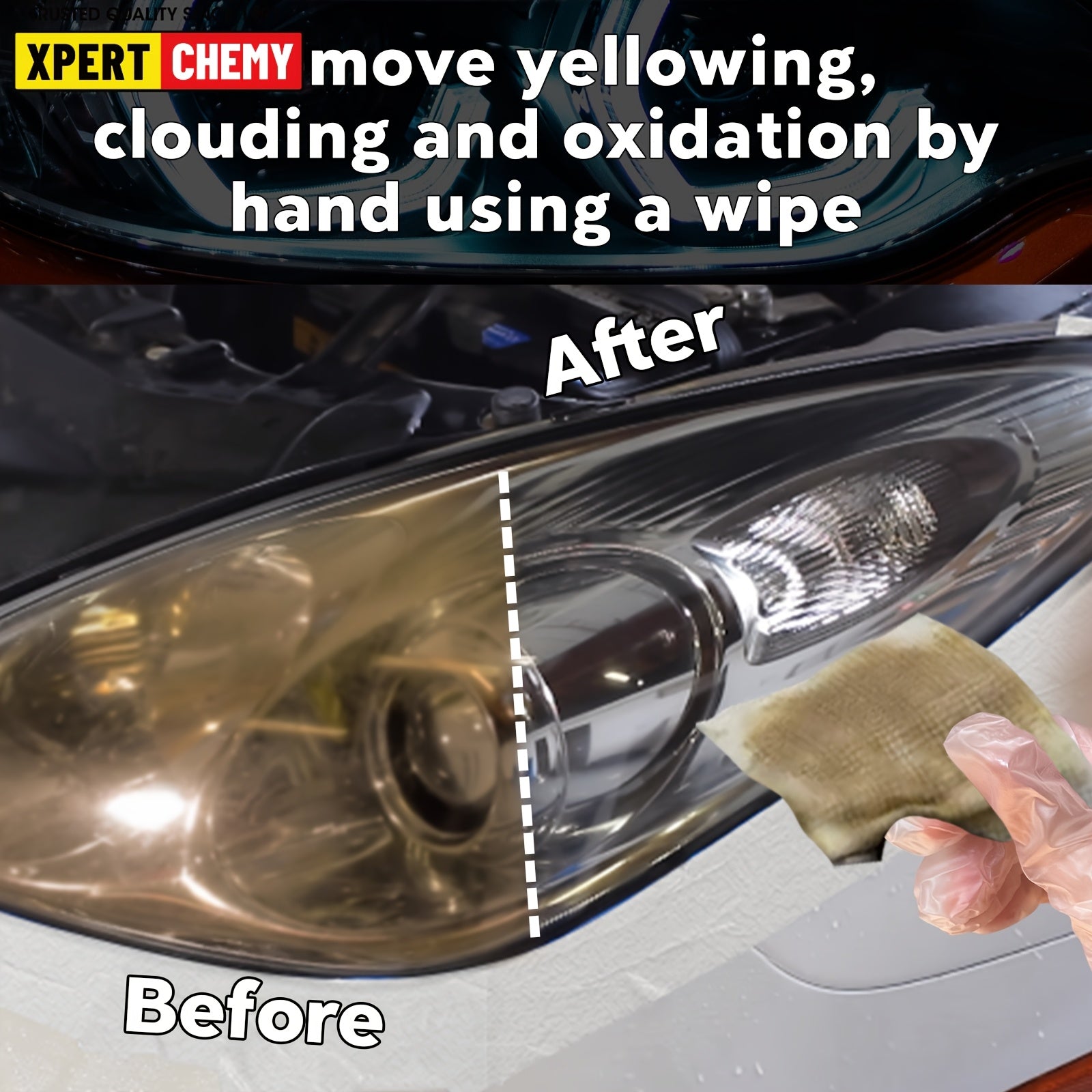 Headlight Restoration Kit - 2-Step UV Clear Coat for Sun Damage