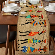 Polyester Table Runner with African Linen Design for Dining and Decor