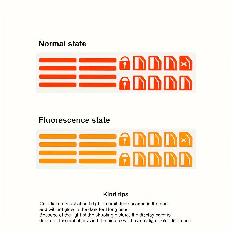 Car Interior Fluorescent Button Sticker 1pc Glow-in-the-Dark, Multi-Color