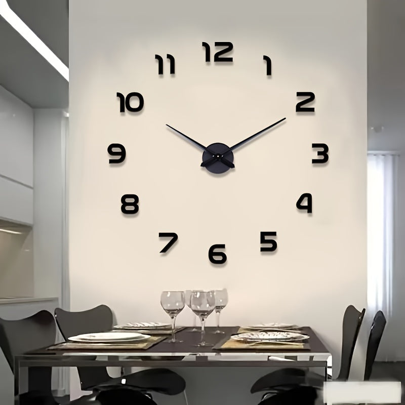 Oversized DIY Wall Clock with Luminous 3D Design, Acrylic Frame, Auto Dimmable