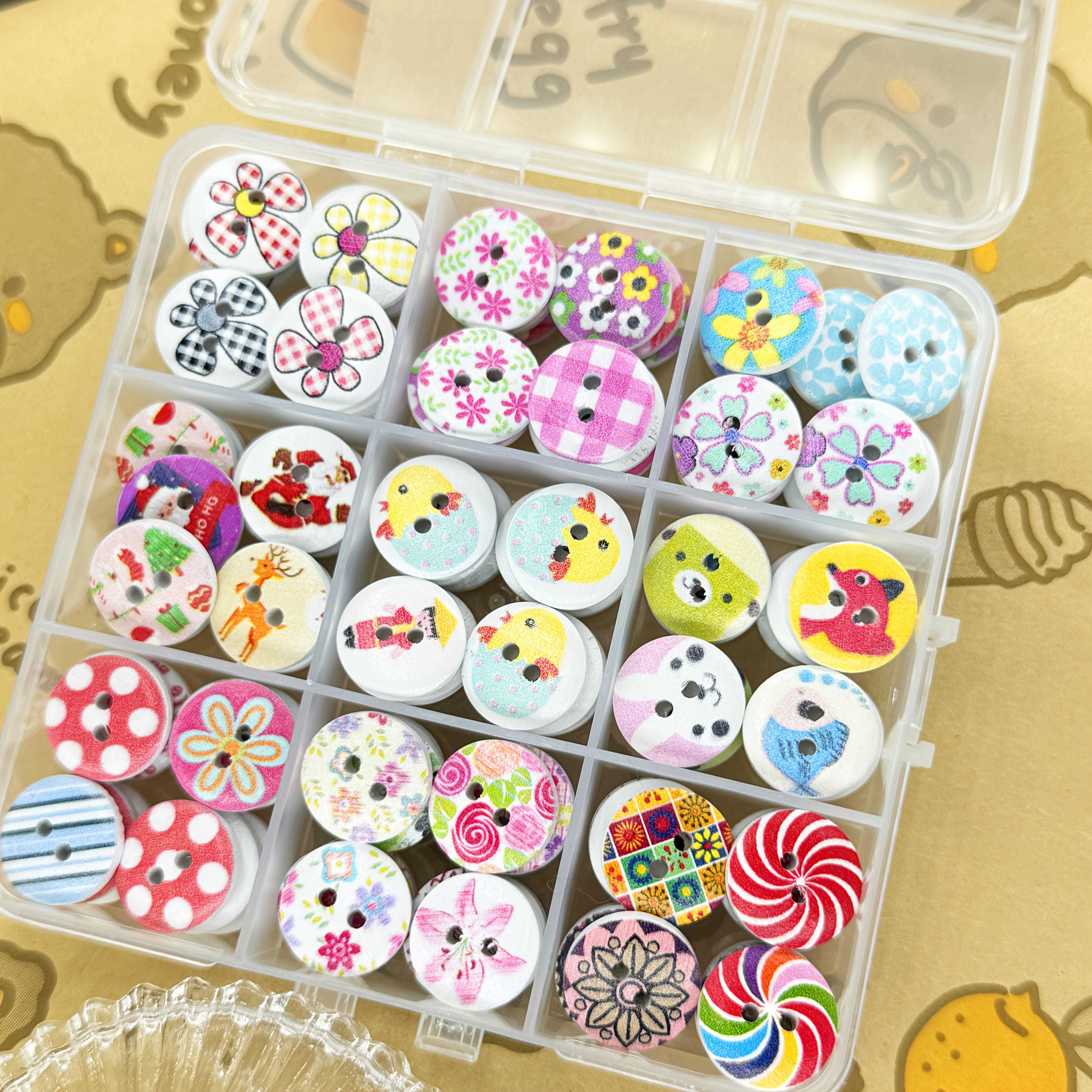 Набор разнообразных декоративных кнопок для рукоделия, белая основа, 108 штук для праздничных подарков