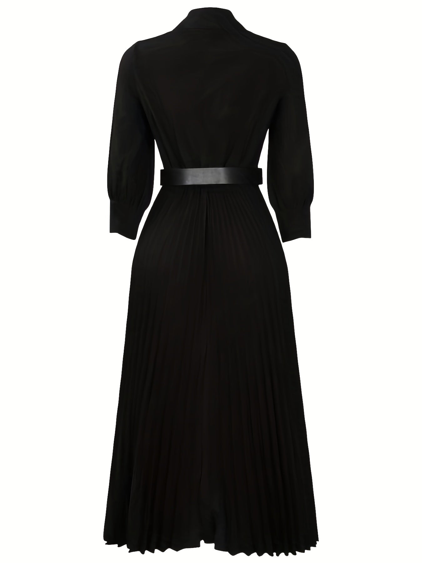 Ayollar uchun Qizil 100% Polyester Midi Ko'ylak, A-Line Swing Usuli, Belbog' bilan, Yengil Yaka, Bir Rangli, Bahor/Kuz Mavsumiga Mos, Nafis Katta Yoshdagi Moda