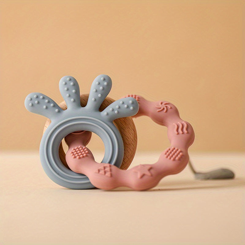 Baby Teething Toy Chewable Whale-Shaped Soothing Toy for Babies 0-3 Years