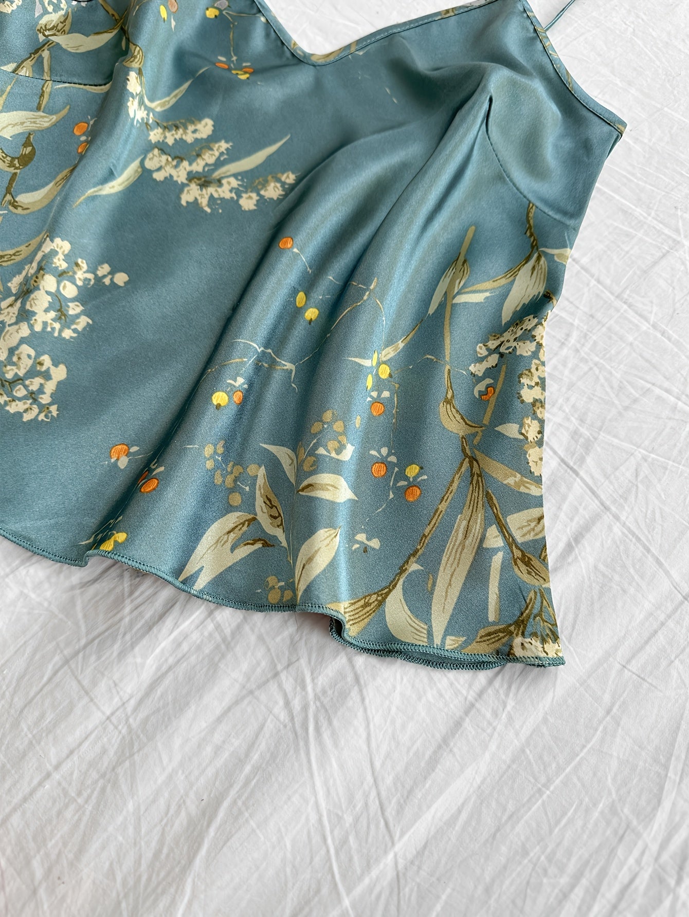 Plus Size Women's Cherry Print V-Neck Pajama Sets All-Season Sleepwear