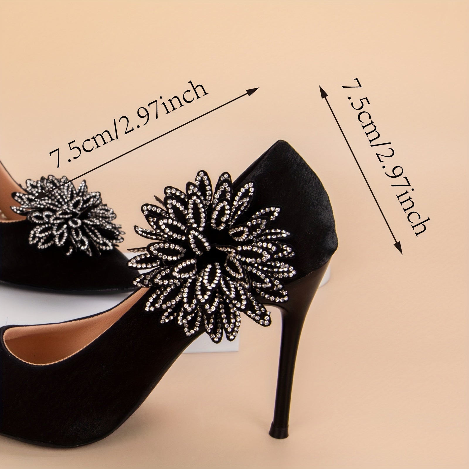 Women's Rhinestone Floral Bow Butterfly Shoe Clips Red 2-Pack Bridal Party