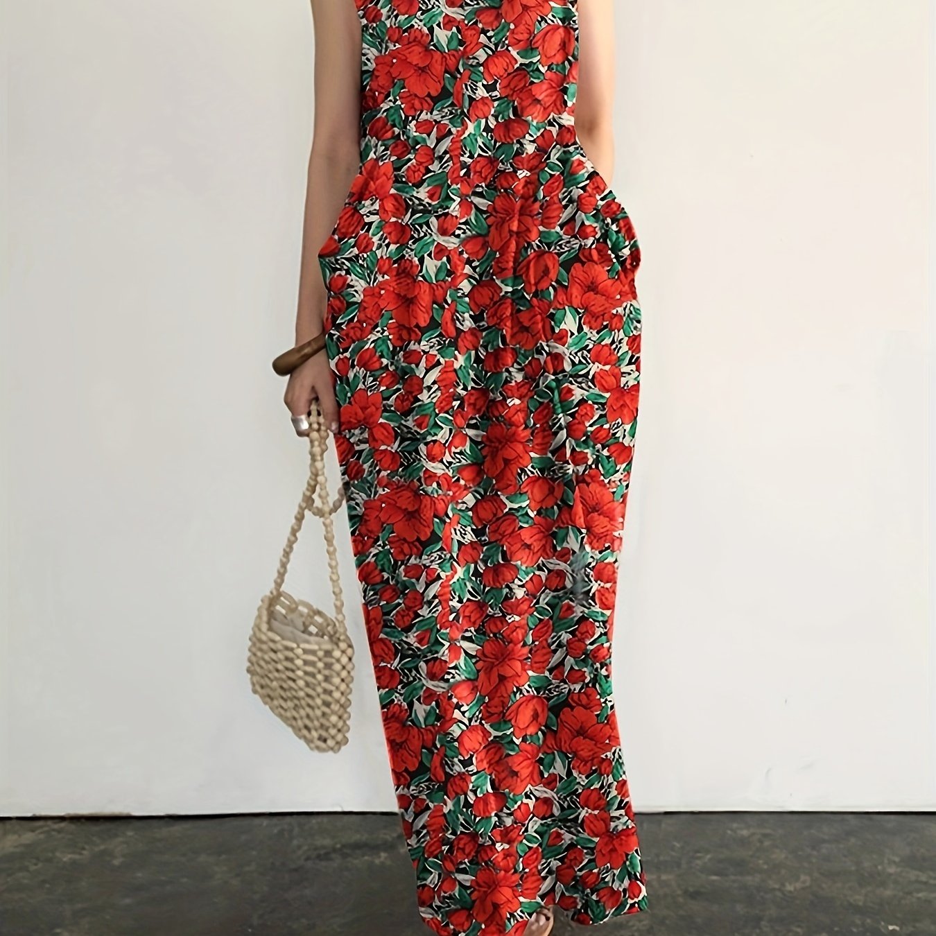 Maxi Tank Dress with Floral Print for Spring and Summer