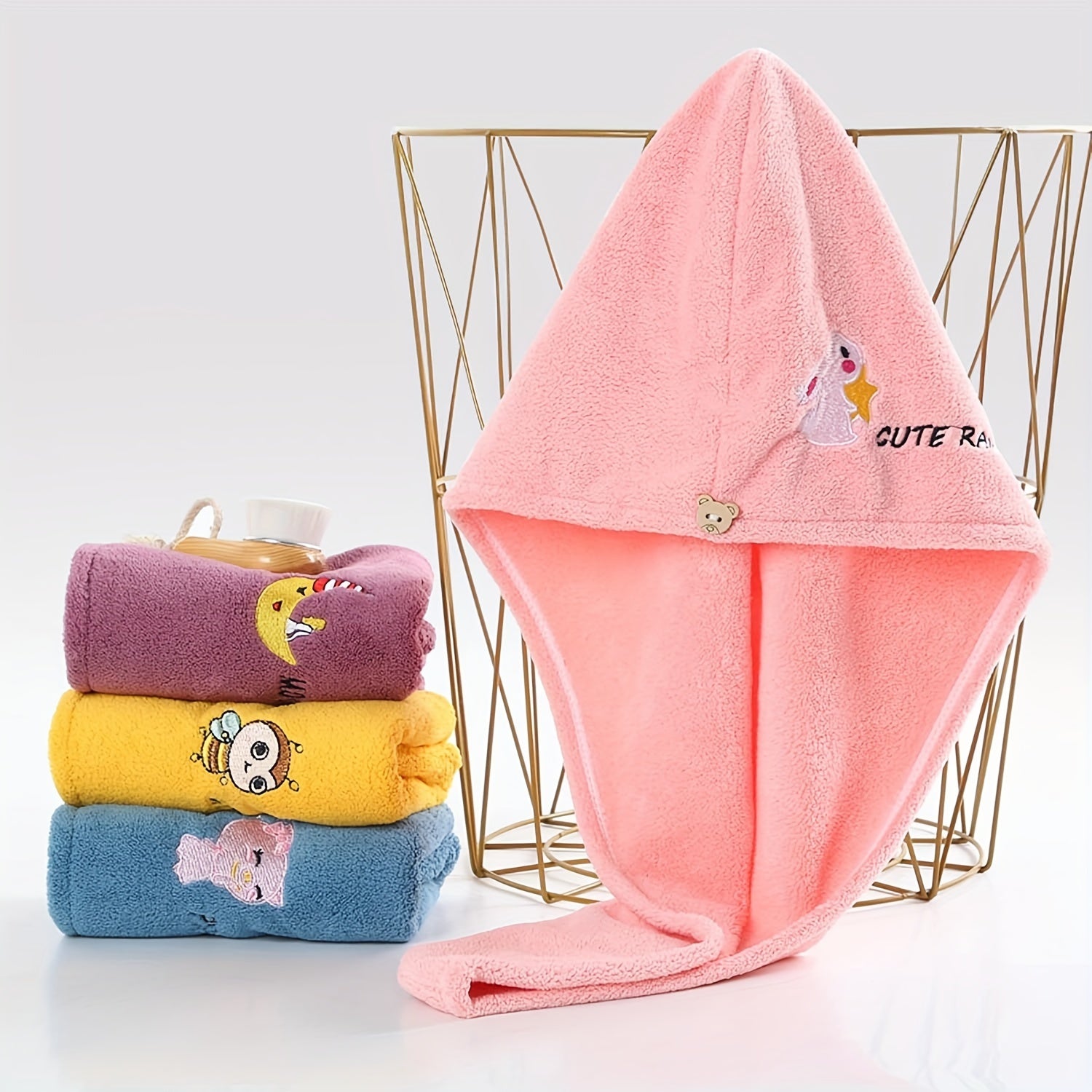 Dry Hair Towel for Ladies Super Absorbent Lightweight with Headscarf Hat