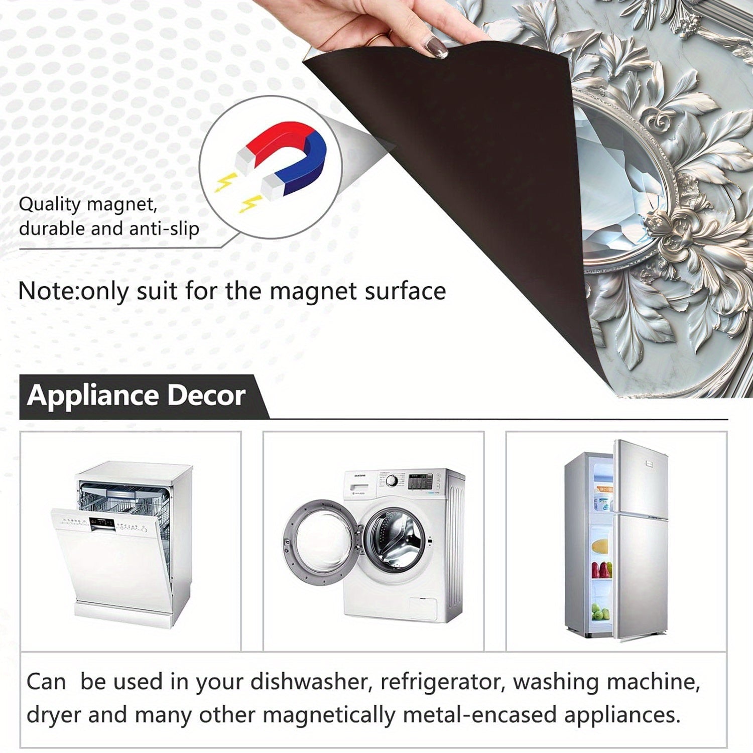 Kristal Gem Ramka Pishirish Mashinasining Qopqog'i Suv o'tkazmaydigan Isitishga chidamli Gul dizayni 58.5x65 sm