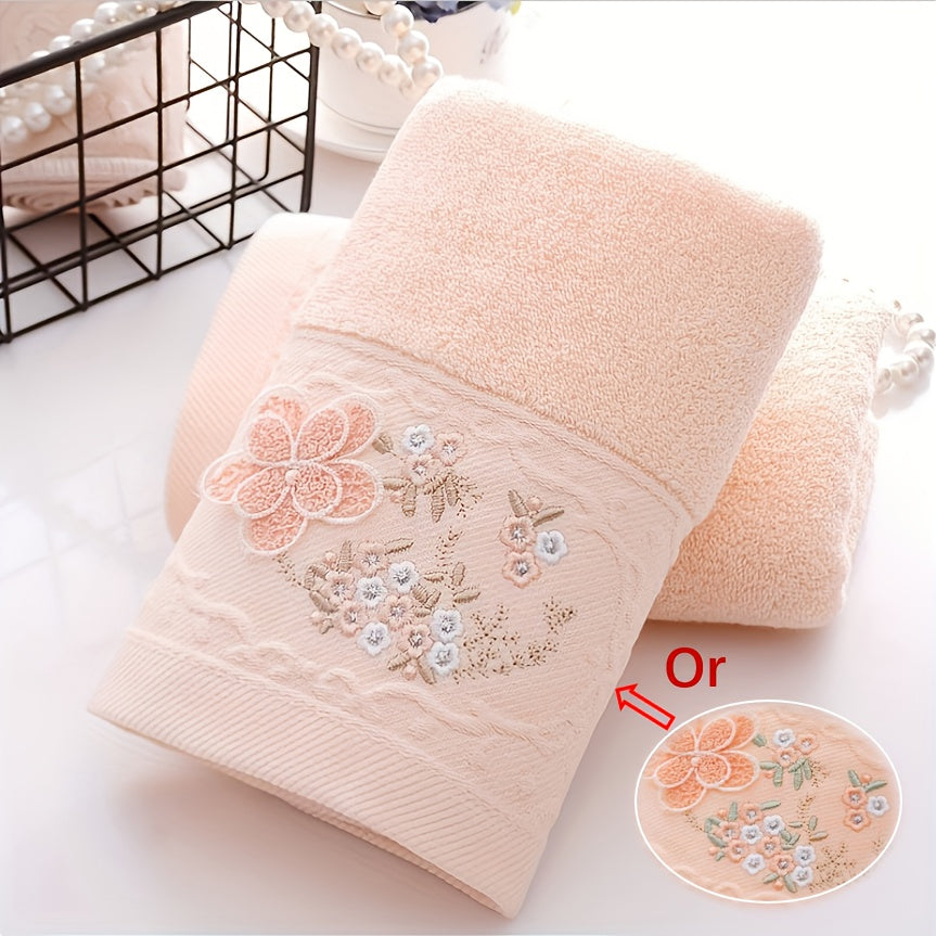 Cotton Embroidered Hand Towels Set Quick-Drying Absorbent for Bathroom