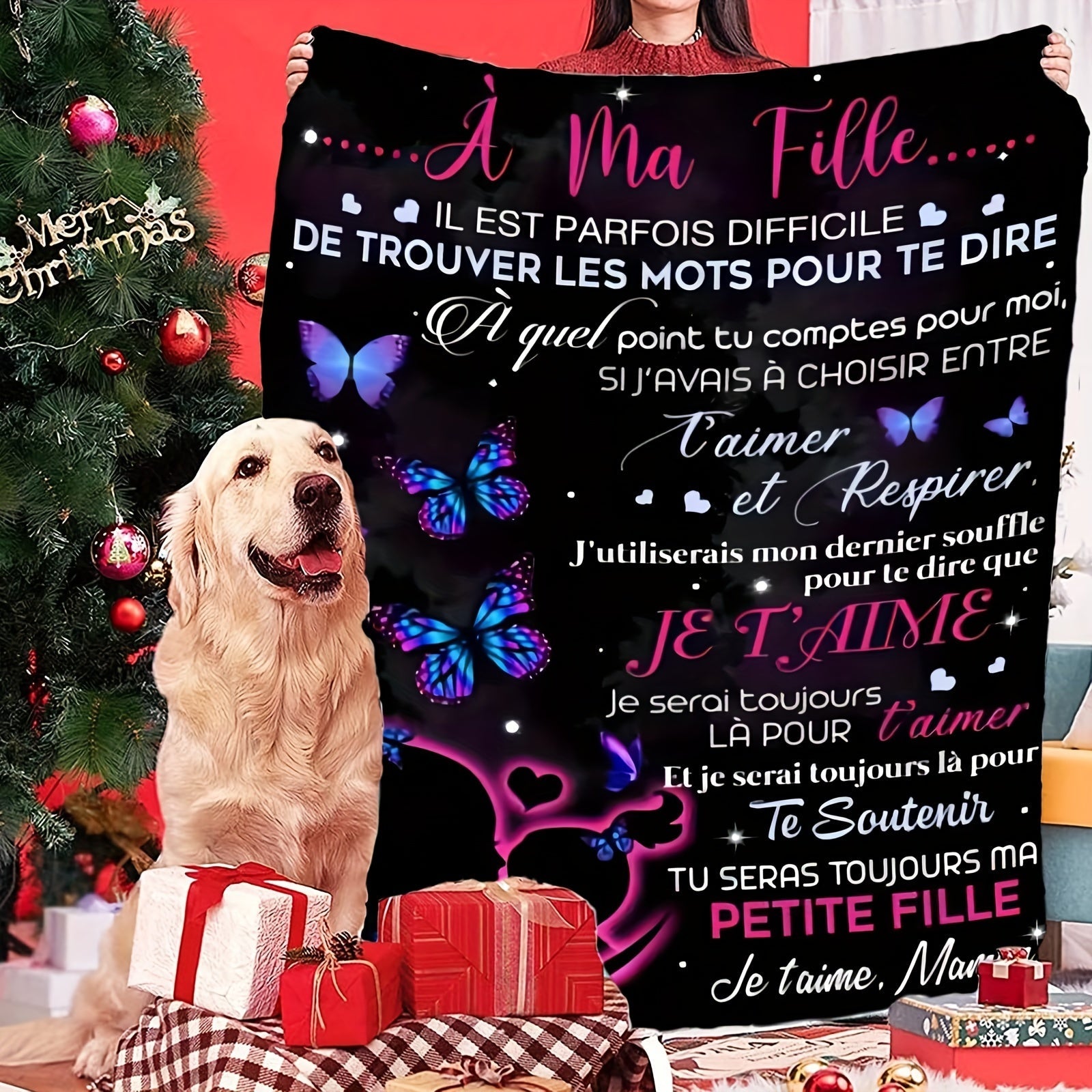 French-Inspired Flannel Throw Blanket Soft Warm Couch Bed Camping Hypoallergenic