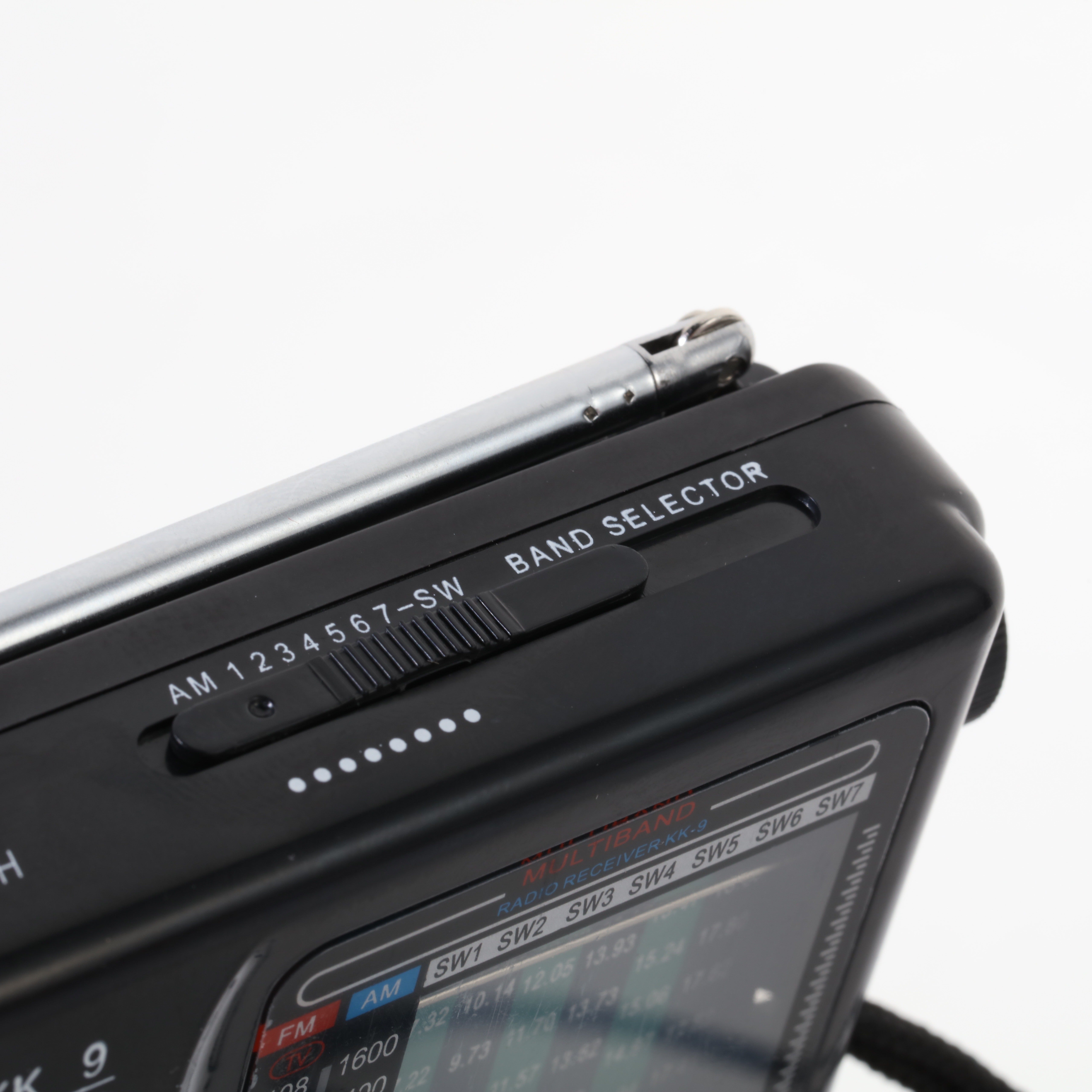 Radio portátil AM FM SW con altavoz grande y conector para auriculares negro