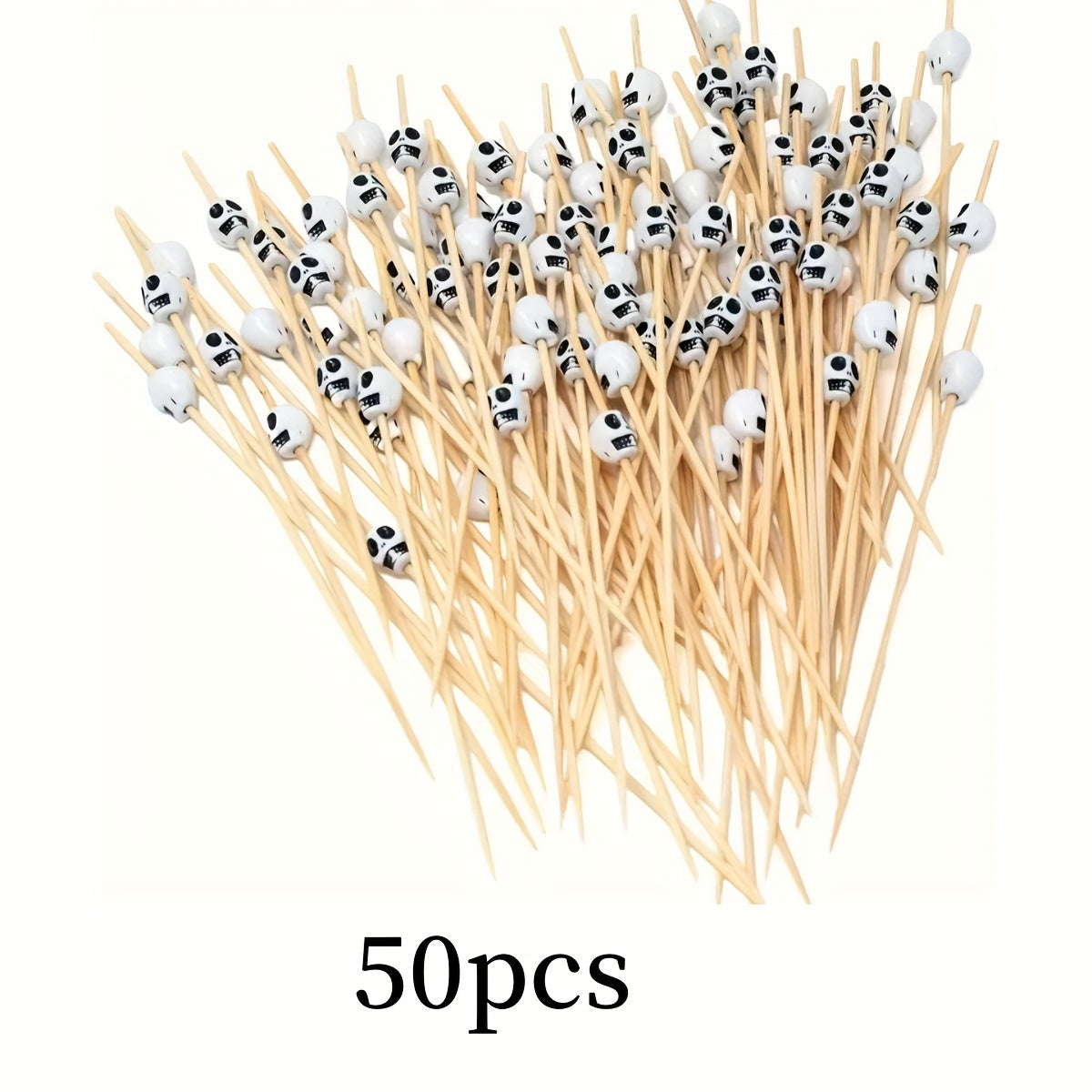 Halloween Skull Cocktail Picks for Party Decorations and Appetizers Set of 50