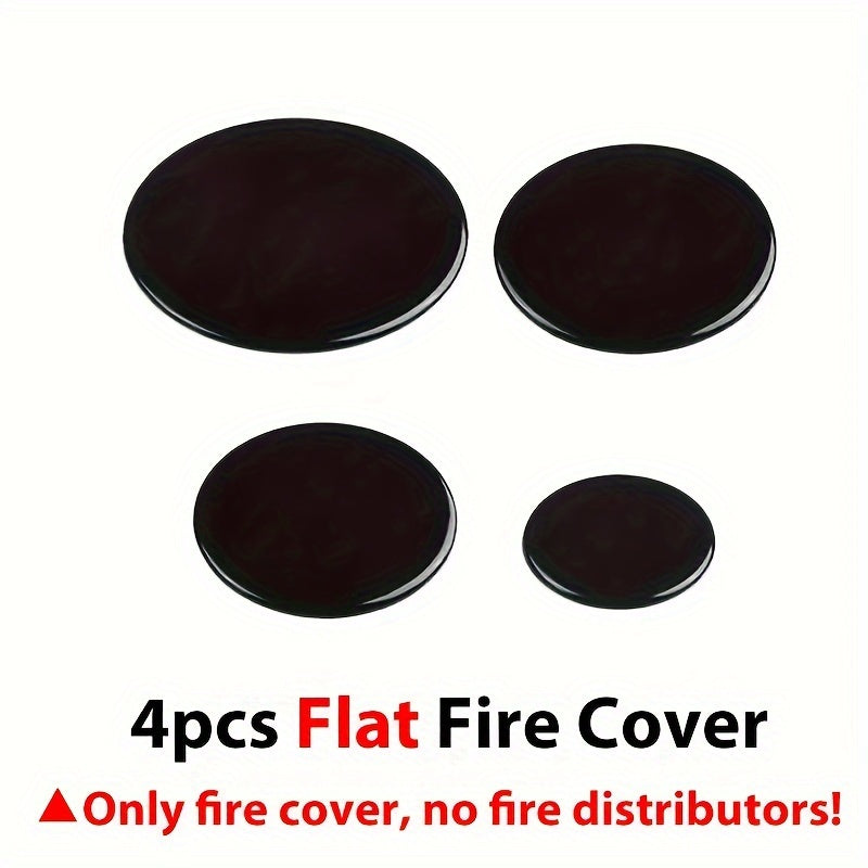 Oven gaz pechlari va pech boshlariga mo'ljallangan 4 ta gaz pechining olov qopqog'i to'plami, tekis yoki konkav