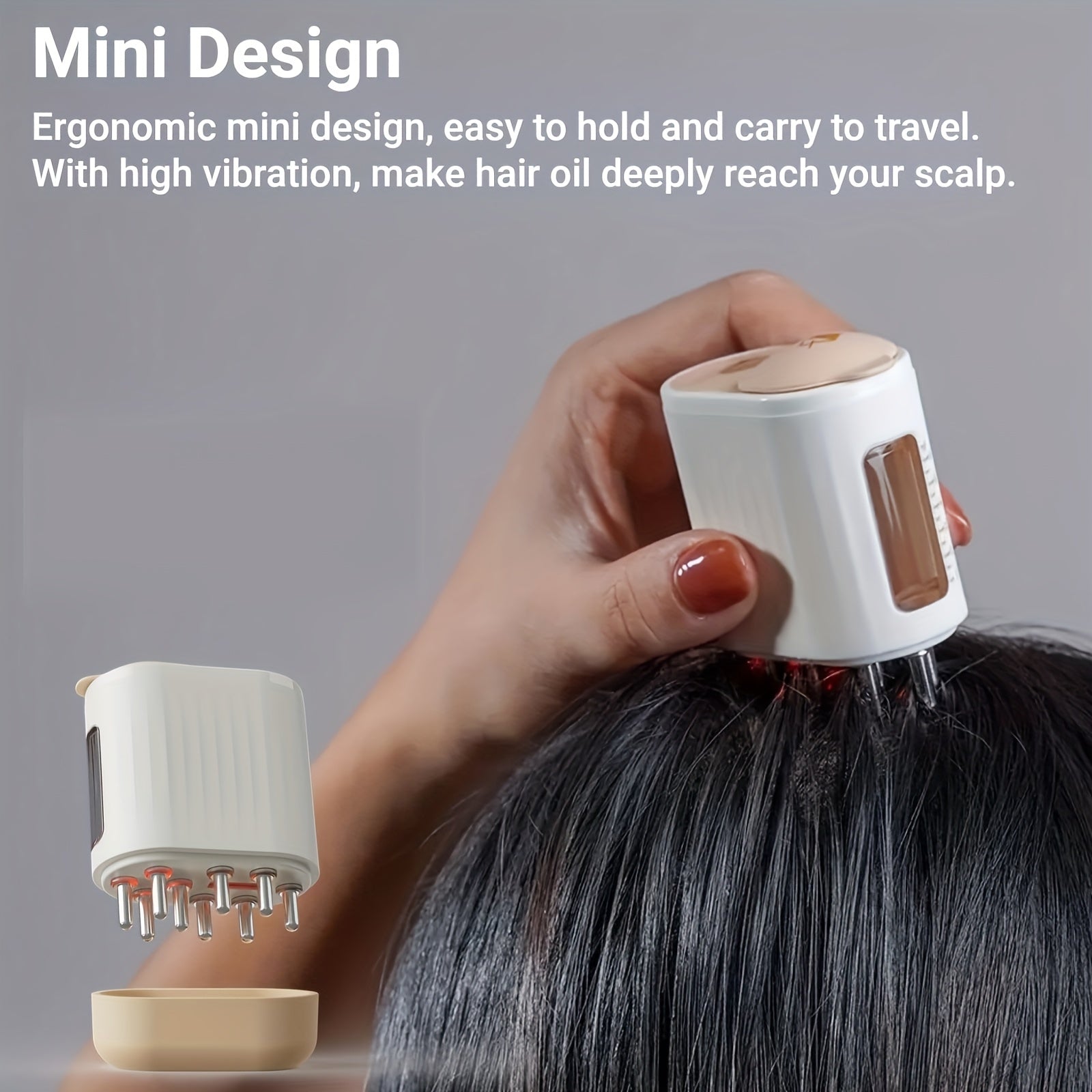 Portable USB Rechargeable Hair Oil Applicator Leak-Proof Mini Design High Vibration Motor